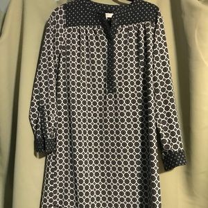 Loft navy blue printed dress